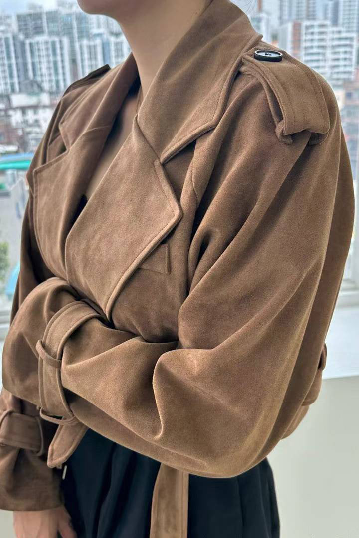 Margot Suede Trench Jacket