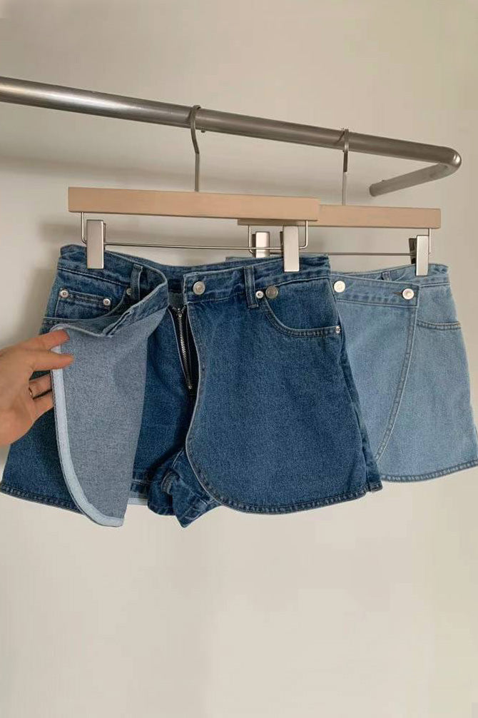 Birkin Denim Wrap Skort