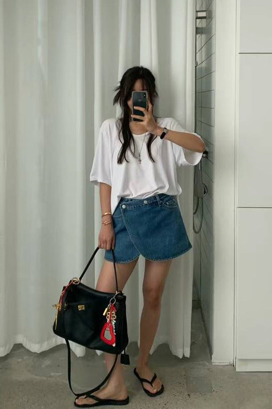 Birkin Denim Wrap Skort