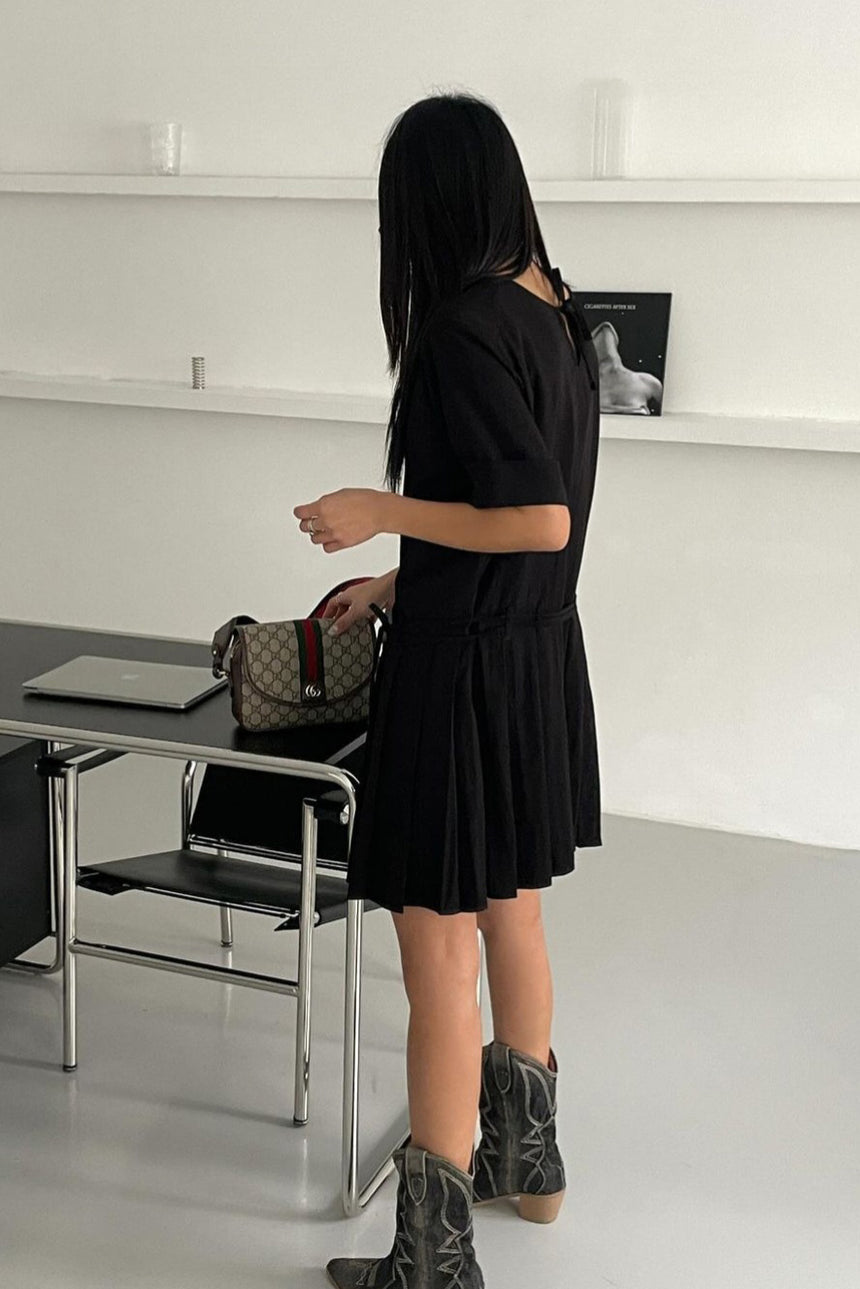 The Pleated Tie Dress