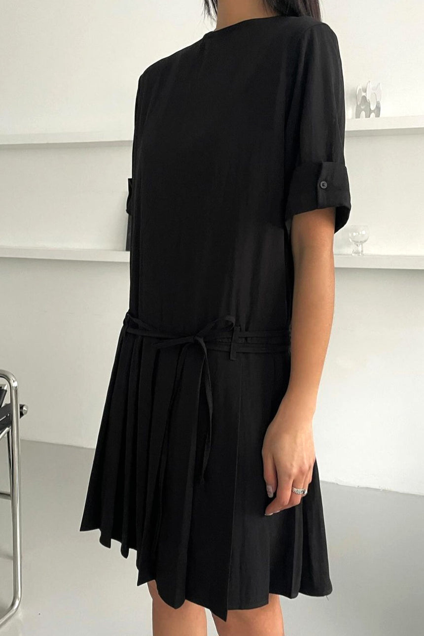 The Pleated Tie Dress