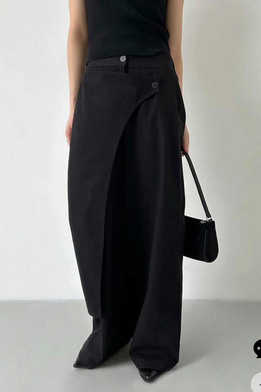 Side Button Wrap Pants