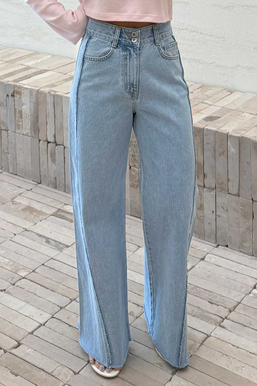 Wide Seam Denim Pants