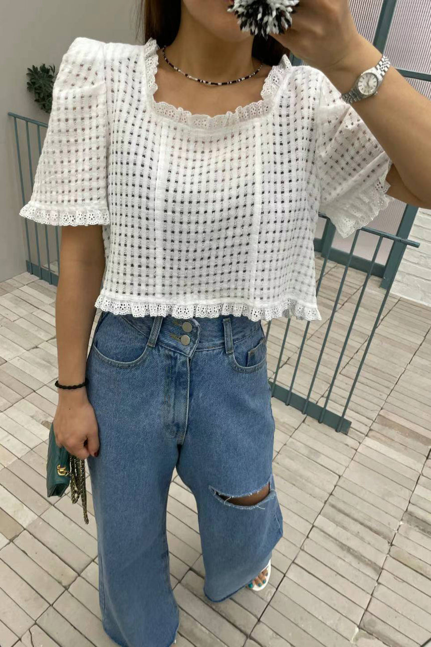 Theo Eyelet Punching Blouse