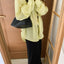Airy Stripe Shirt _ Pale Lime