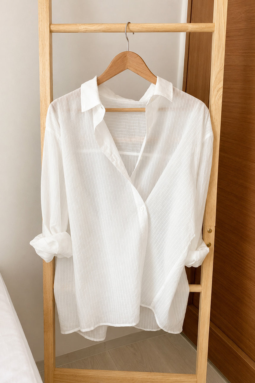 Airy Stripe Shirt _ White
