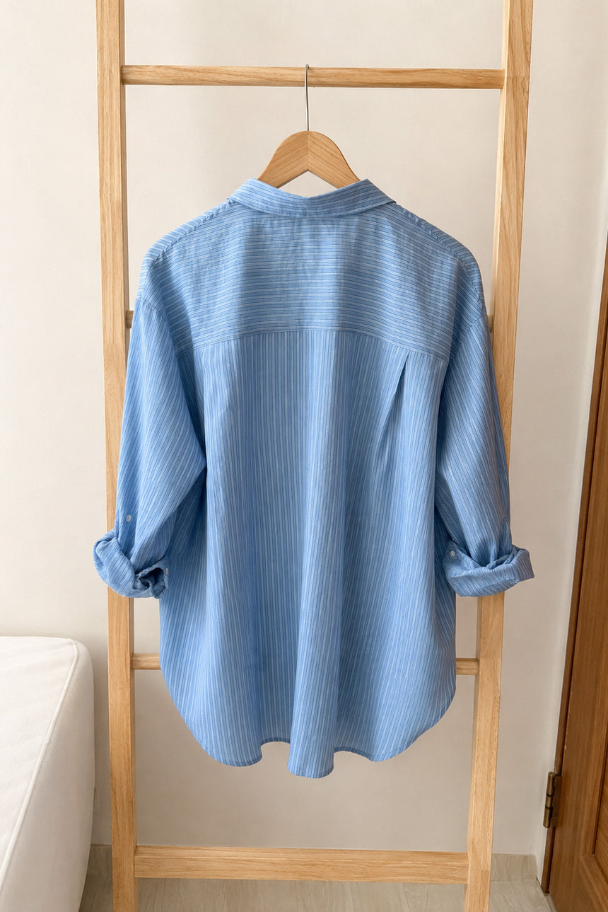 Airy Stripe Shirt_Blue