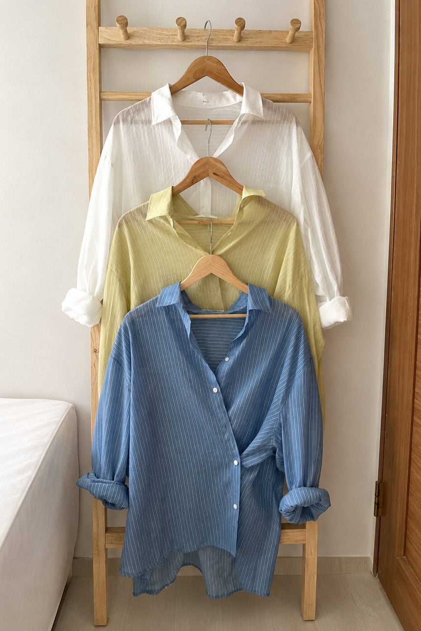Airy Stripe Shirt _ White