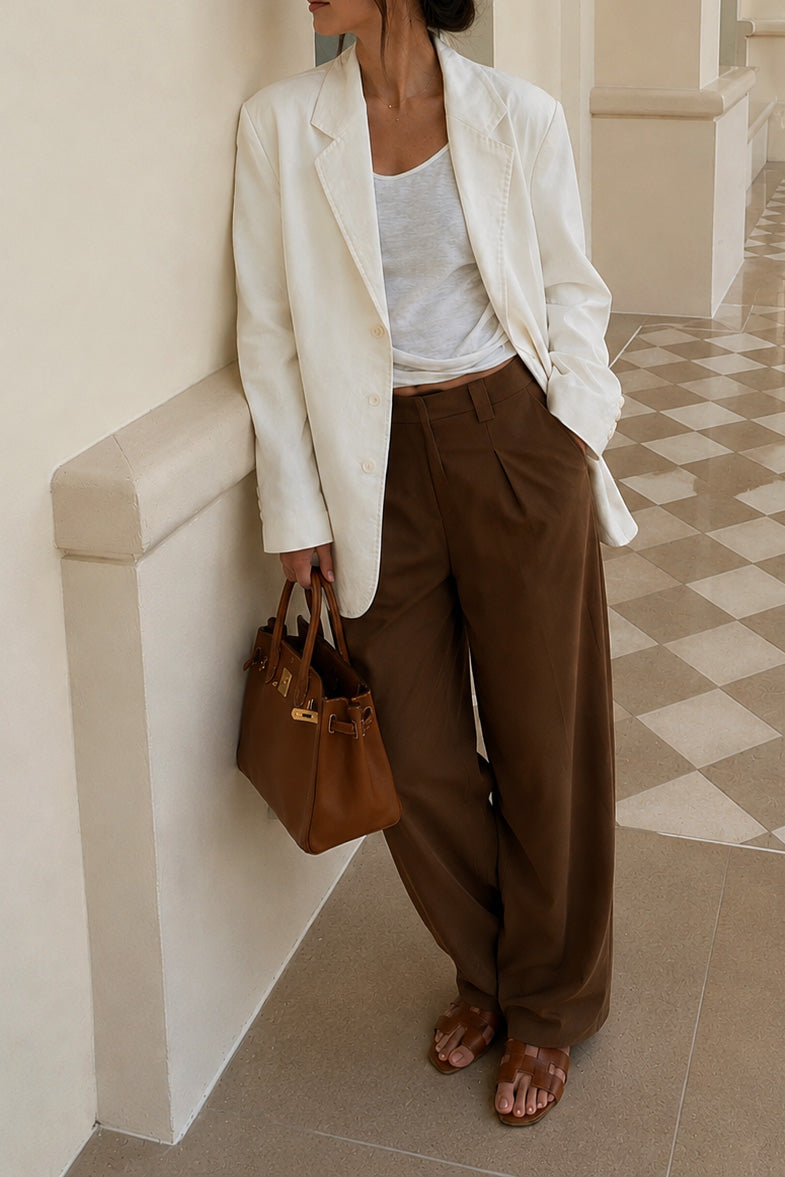 Stitch Oversized Linen Blazer