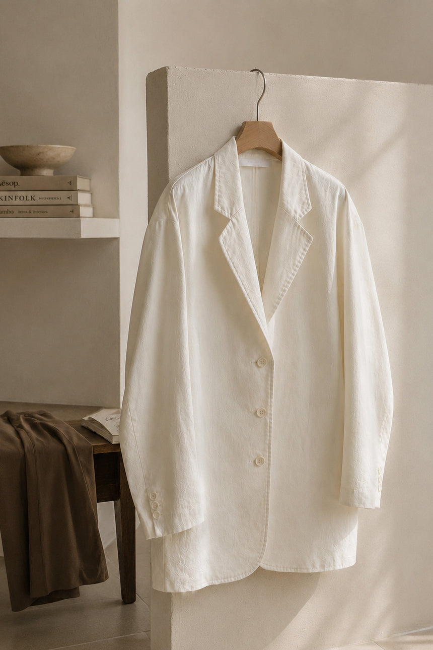 Stitch Oversized Linen Blazer