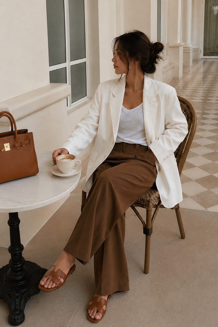 Stitch Oversized Linen Blazer