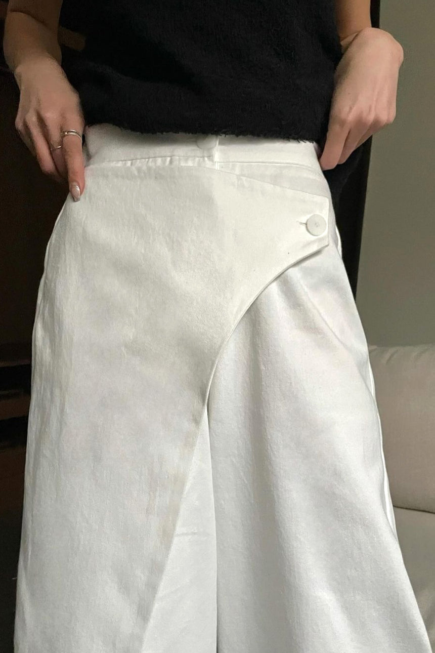 Side Button Wrap Pants