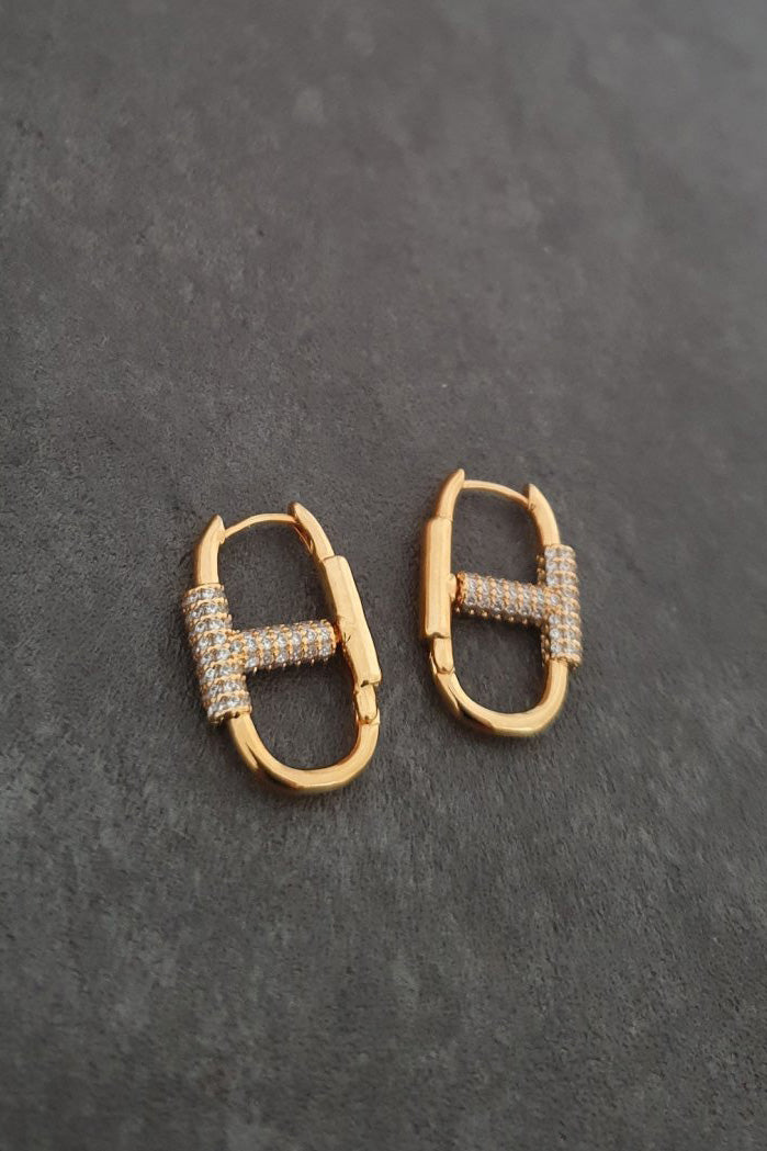 H Oval Hoop Earring