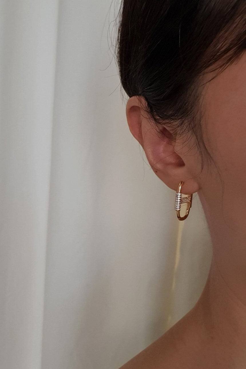 H Oval Hoop Earring